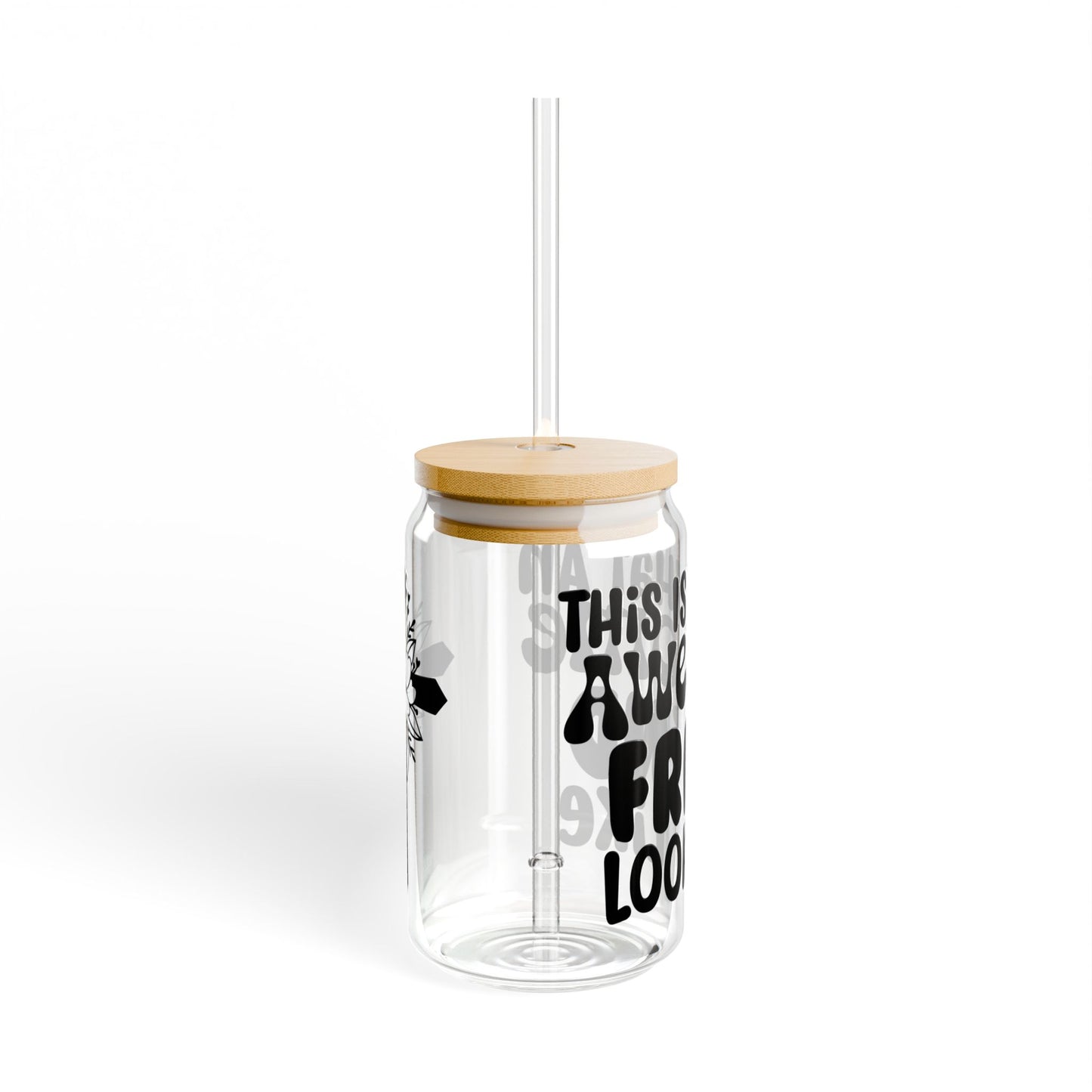 Awesome Friend Sipper Glass, 16oz | Fun Drinkware for Gifts, Birthday, Friendship, Home Decor, Stylish Hydration