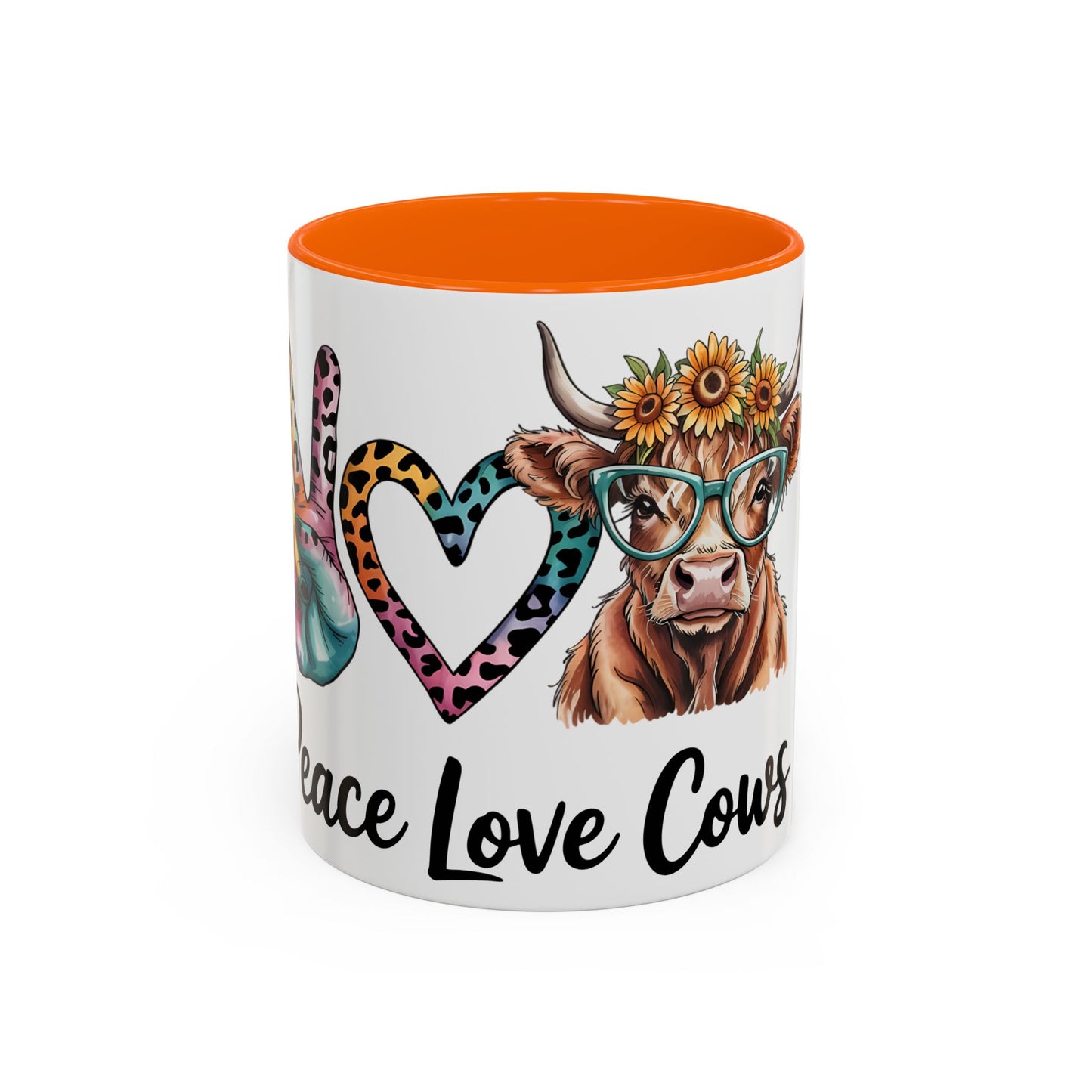 Peace Love Cows Coffee Mug | Trendy Farmhouse Kitchen Decor, Gift for Cow Lovers, Animal Lover's Mug, Birthday Gift, Cute Coffee Cup