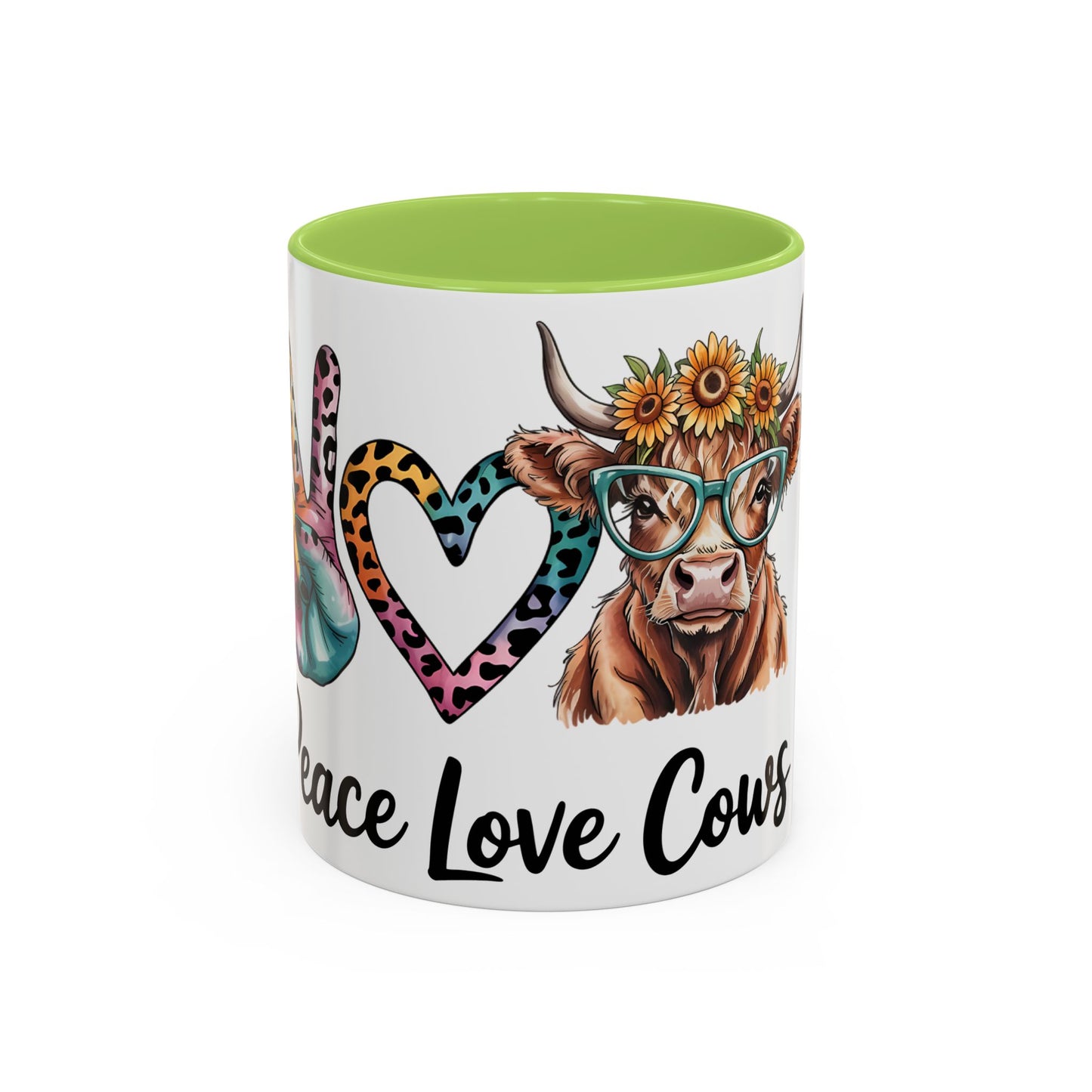 Peace Love Cows Coffee Mug | Trendy Farmhouse Kitchen Decor, Gift for Cow Lovers, Animal Lover's Mug, Birthday Gift, Cute Coffee Cup