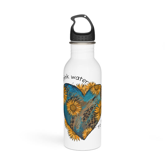 Sunflower Heart Stainless Steel Water Bottle - Motivational Drink Reminder, Eco-Friendly Reusable Bottle, Perfect for Fitness & [...]