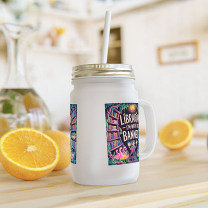 Librarian Mason Jar - Quirky Drinkware for Book Lovers, Funny Gifts for Librarians, Reading-themed Straw Mug, Literary Decor, Library [...]