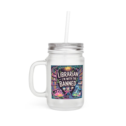 Librarian Mason Jar - Quirky Drinkware for Book Lovers, Funny Gifts for Librarians, Reading-themed Straw Mug, Literary Decor, Library [...]