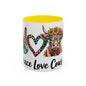 Peace Love Cows Coffee Mug | Trendy Farmhouse Kitchen Decor, Gift for Cow Lovers, Animal Lover's Mug, Birthday Gift, Cute Coffee Cup