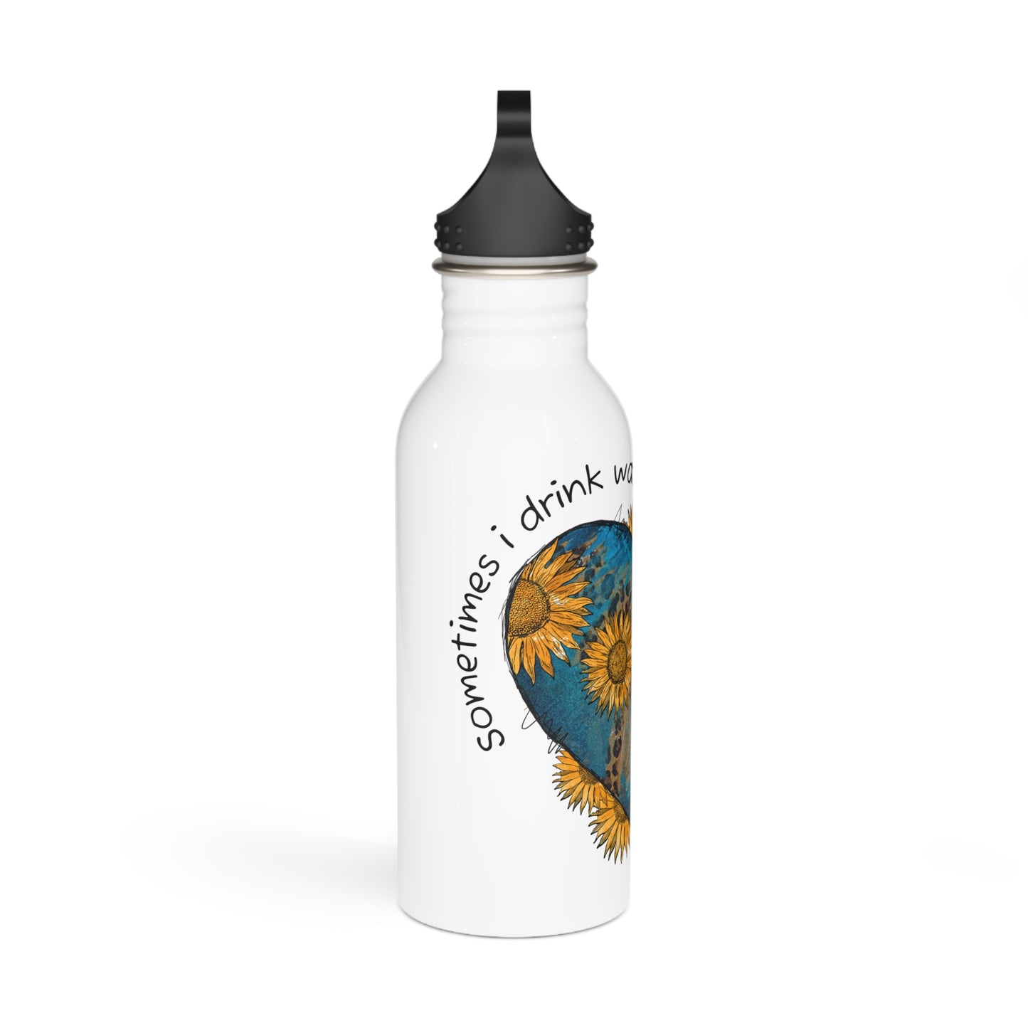 Sunflower Heart Stainless Steel Water Bottle - Motivational Drink Reminder, Eco-Friendly Reusable Bottle, Perfect for Fitness & [...]