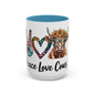 Peace Love Cows Coffee Mug | Trendy Farmhouse Kitchen Decor, Gift for Cow Lovers, Animal Lover's Mug, Birthday Gift, Cute Coffee Cup