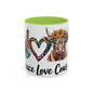 Peace Love Cows Coffee Mug | Trendy Farmhouse Kitchen Decor, Gift for Cow Lovers, Animal Lover's Mug, Birthday Gift, Cute Coffee Cup