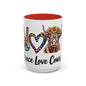 Peace Love Cows Coffee Mug | Trendy Farmhouse Kitchen Decor, Gift for Cow Lovers, Animal Lover's Mug, Birthday Gift, Cute Coffee Cup