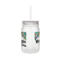 Cute Wrangler Mama Mason Jar with Straw, Rustic Farmhouse Drinkware, Country Style Kitchen Decor, Gift for Moms, Western Themed Cup